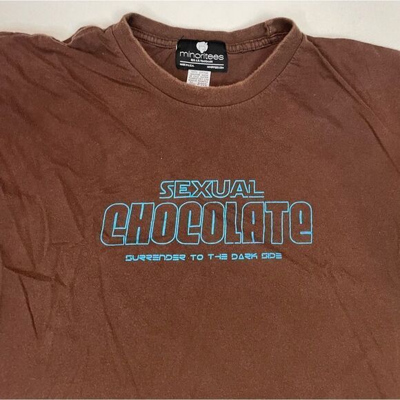 VINTAGE Minoritees Sexual Chocolate Surrender To The Dark Side T-shirt Men XL - Picture 2 of 7